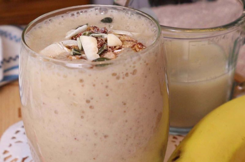 2 Ingredients Banana Oat Milkshake Smoothie