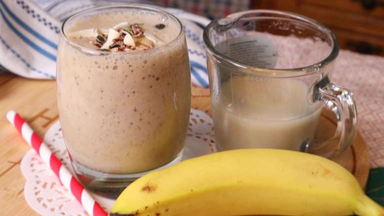 2 Ingredients Banana Oat Milkshake Smoothie