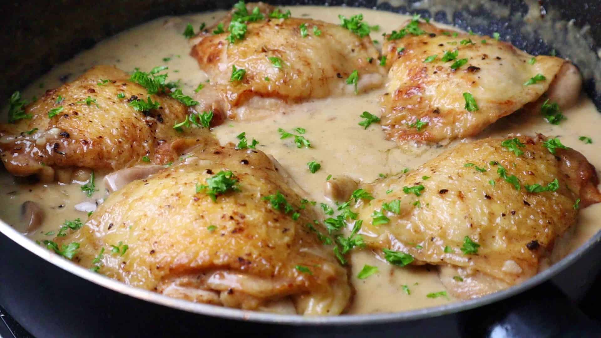 Chicken Fricassee - A Quick French Chicken Stew - Cheffoodiecast