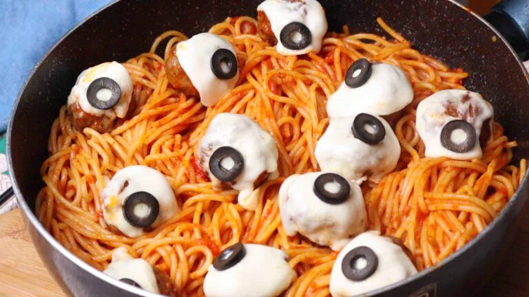 Meatballs and Pasta Halloween Recipe