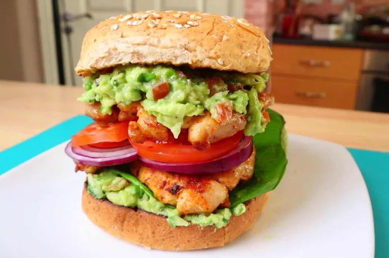 Healthy Chicken Avocado Sandwich Burger