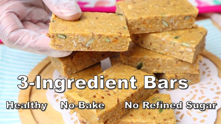 3-Ingredient No-Bake Bars (Quick & Healthy!)